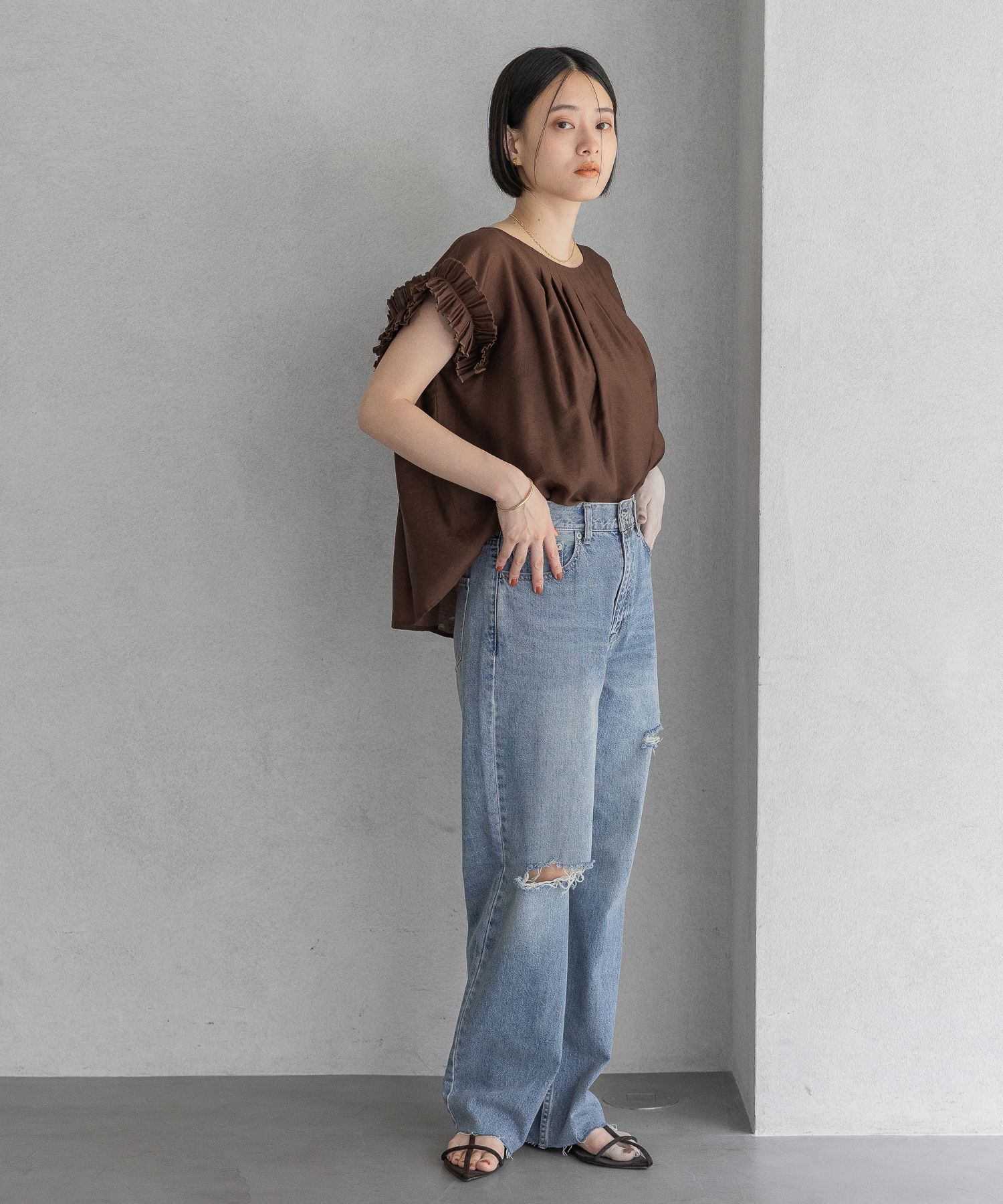 A part by 「フリルスリーブブラウス」|シャツ・ブラウス|