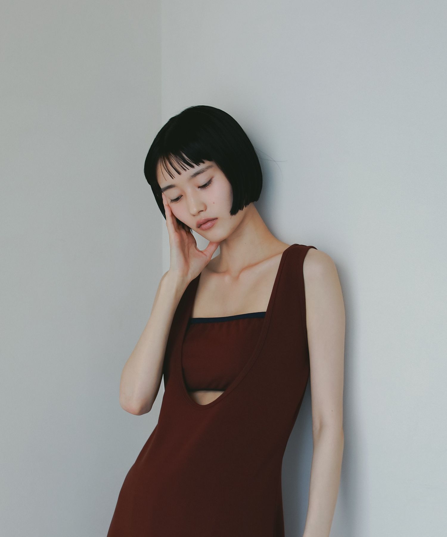 A part by 「【スイムウェア】3点セット_Uネックワンピース」|ビキニ|ブラウン