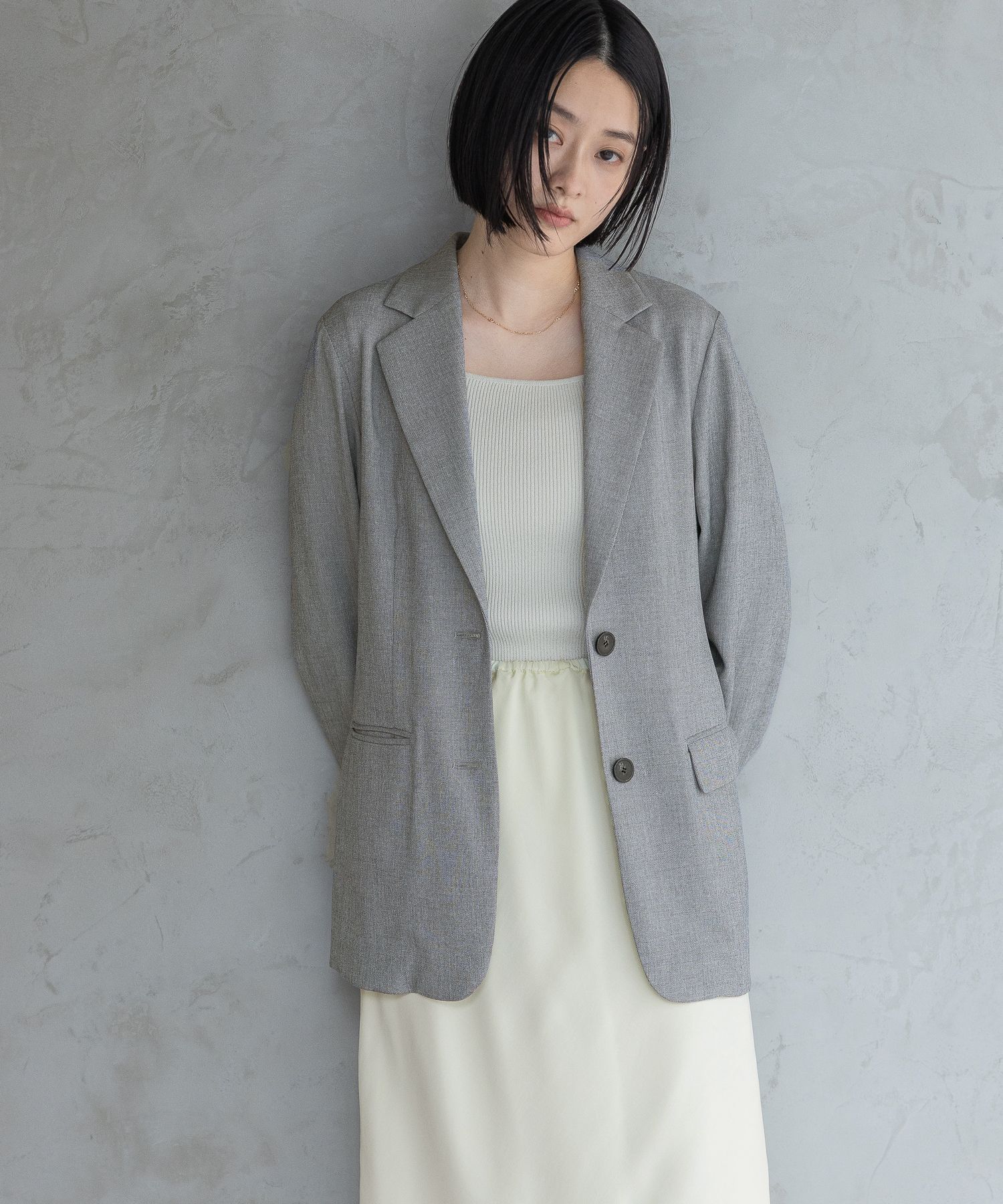 A part by 「【多機能・Sサイズ展開】リネンライクシングルジャケット」|テーラードジャケット|