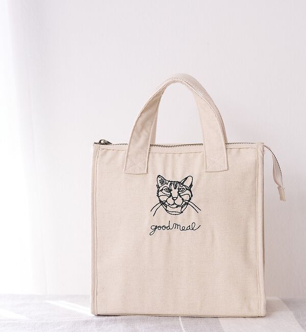 collex「【＋HAyU fabric】猫刺繍 ランチバッグ CAT　保冷・保温 レジャー」|エコバッグ|