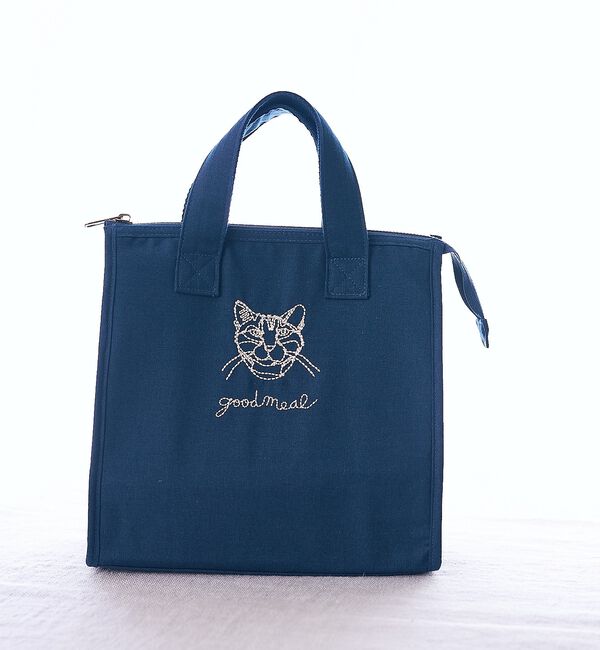collex「【＋HAyU fabric】猫刺繍 ランチバッグ CAT　保冷・保温 レジャー」|エコバッグ|