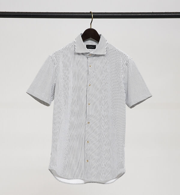 ABAHOUSE「【FLEX SHIRTS】接触冷感 ペンストライプ　半袖シャツ」|シャツ・ブラウス|