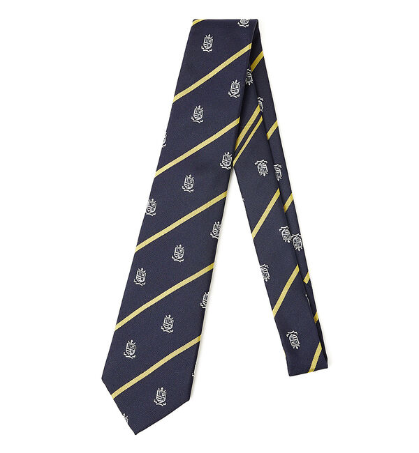 ABAHOUSE「【オリジナル柄】クレスト レジメンタル ネクタイ」|ネクタイ・蝶ネクタイ|ネイビー