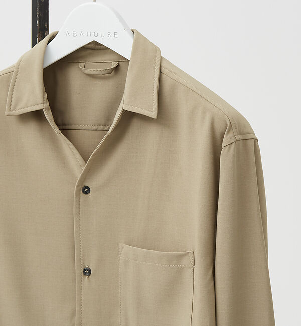 ABAHOUSE「【セットアップ対応】Vネック スキッパー シャツ / イージーケア / ストレッ」|シャツ・ブラウス|ベージュ