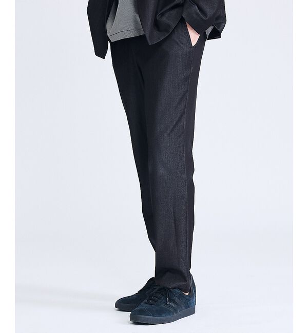 ABAHOUSE「【セットアップ対応】デニムライクツイル テーパード イージーパンツ」|その他|ブラック