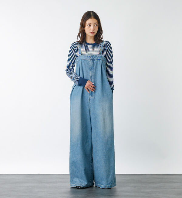 Rouge vif「【JOHNBULL/ジョンブル】デニムタックベア サロペット / オーバーオール」|オールインワン|