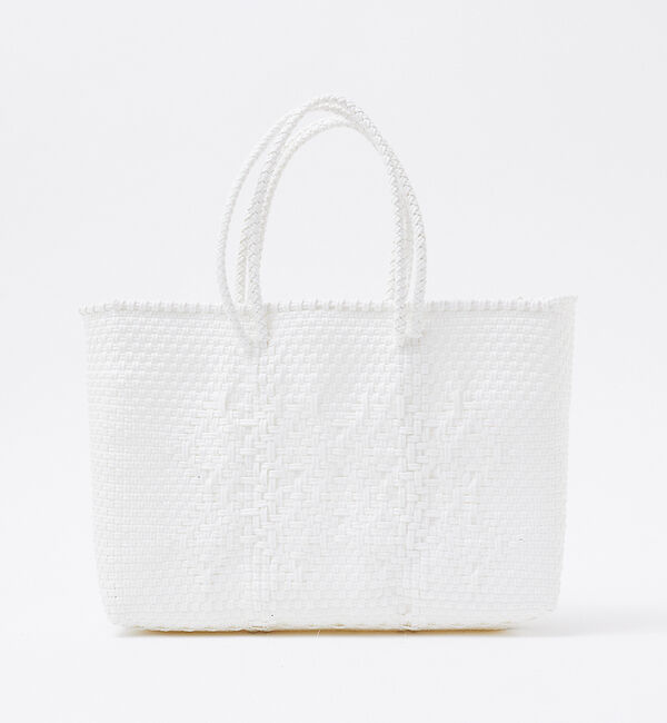 Rouge vif「【MOON BIRD/ムーンバード】手編みのメルカドバッグ/TANPIN/横長/」|ショルダー・メッセンジャー|ホワイト