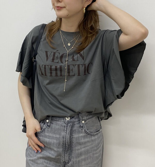 Rouge vif「【MICA＆DEAL/マイカ＆ディール】VEGAN ATHLETIC ロゴフリル」|Tシャツ・カットソー|