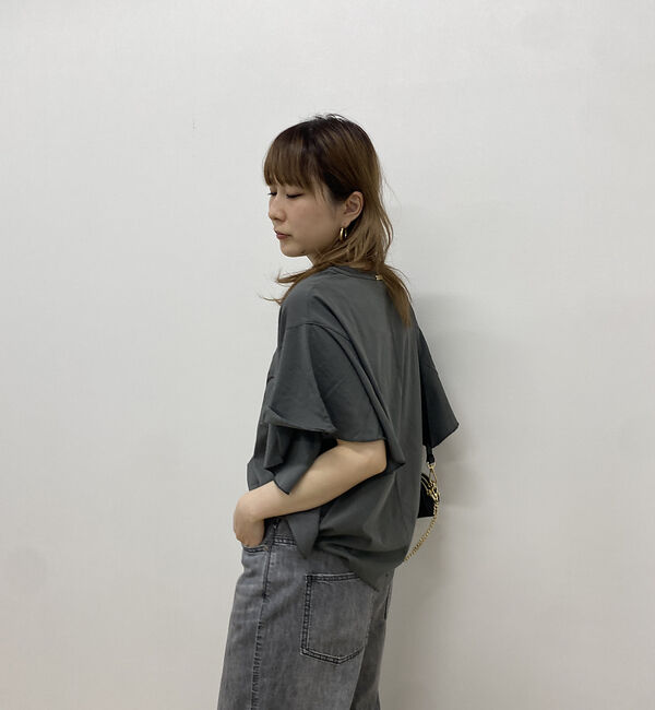 Rouge vif「【MICA＆DEAL/マイカ＆ディール】VEGAN ATHLETIC ロゴフリル」|Tシャツ・カットソー|