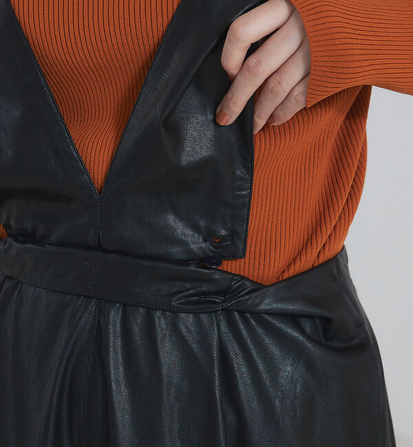 abahouse mavie「【大人のいちまんワンピ】フェイクレザー２ＷＡＹジャンパースカート」|ジャンパースカート|