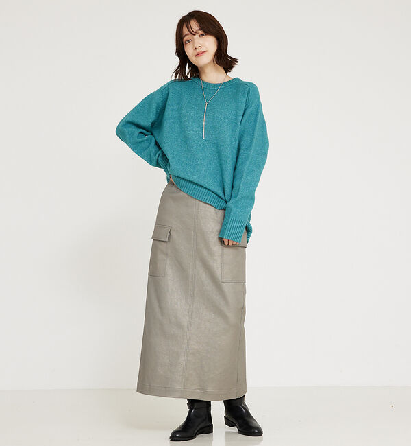 abahouse mavie「箔&綿ストレッチカーゴスカート」|スカート|