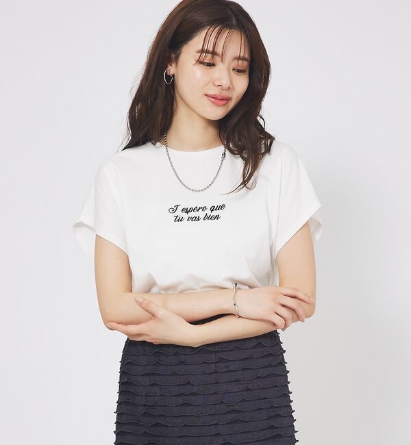 abahouse mavie「刺繍ロゴTシャツ」|Tシャツ・カットソー|