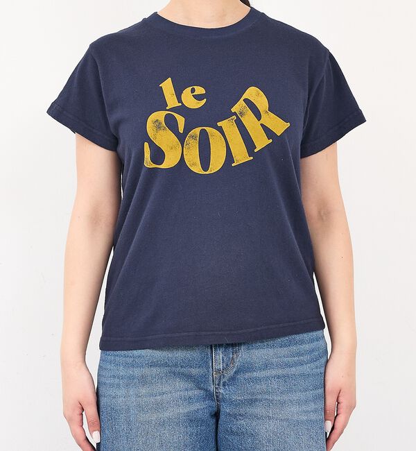 abahouse mavie「【コットン100％】甘編み天竺フロッキープリントTシャツ/半袖/夏服/ロゴT」|Tシャツ・カットソー|