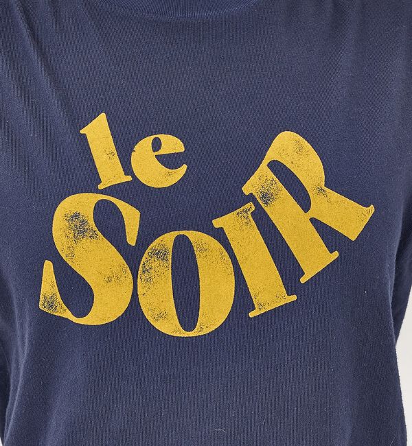 abahouse mavie「【コットン100％】甘編み天竺フロッキープリントTシャツ/半袖/夏服/ロゴT」|Tシャツ・カットソー|