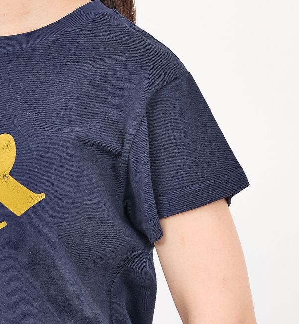 abahouse mavie「【コットン100％】甘編み天竺フロッキープリントTシャツ/半袖/夏服/ロゴT」|Tシャツ・カットソー|