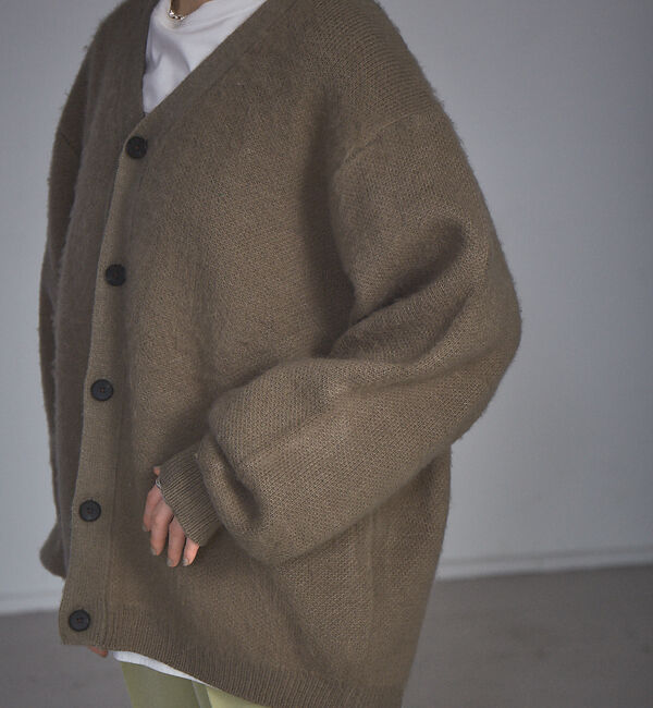 NOMINE「モヘアライク シャギーオーバーサイズ カーディガン レディース」|カーディガン|