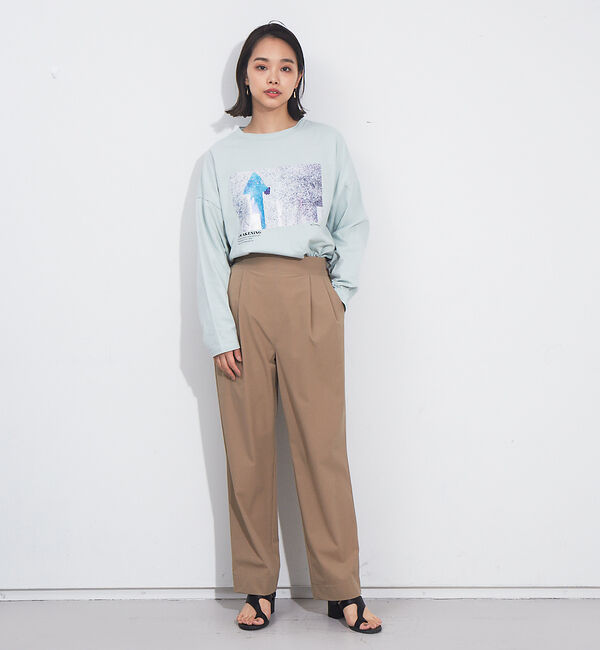 NOMINE「後ろゴムハイウエストタックパンツ」|スラックス|