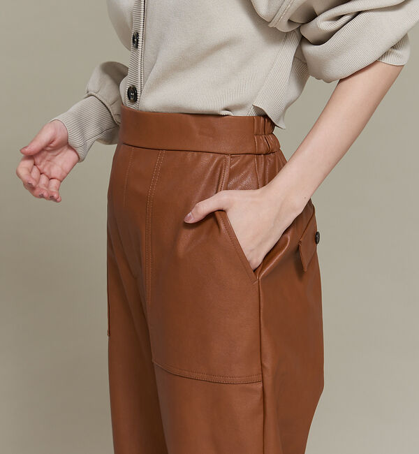 NOMINE「フェイクレザーベイカーパンツ」|カーゴ|