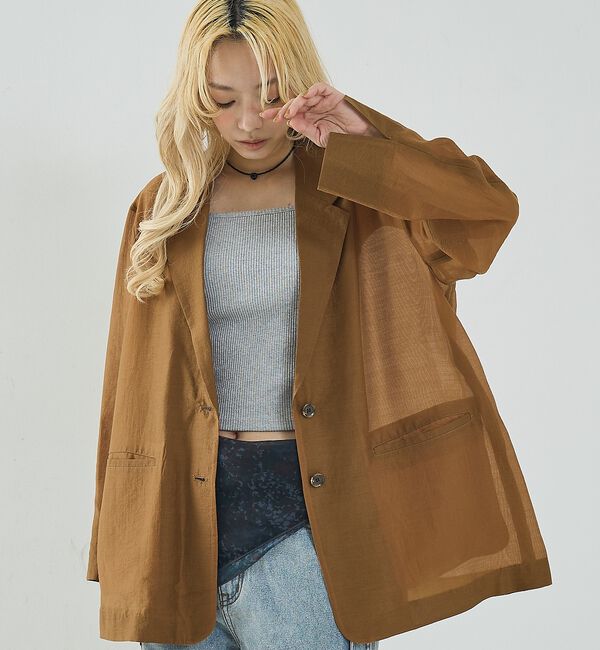 NOMINE「バックスリット シルキー シアー ジャケット」|その他|