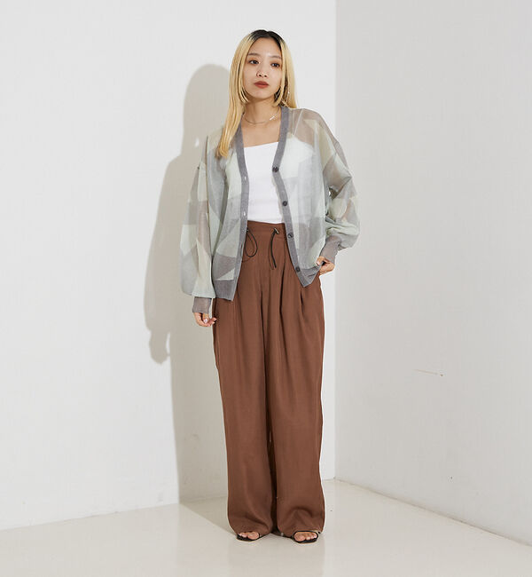 NOMINE「ジャガード シアー ニットカーディガン」|カーディガン|