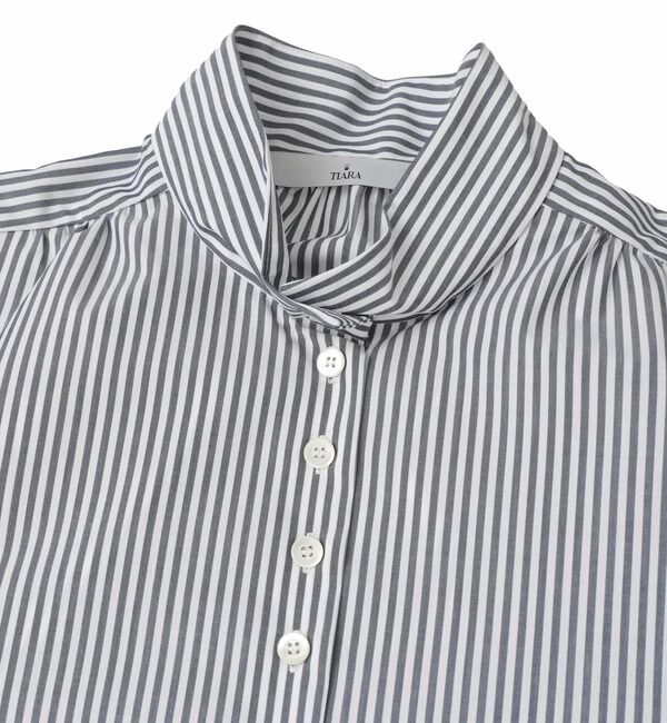 TIARA「ボウタイハイネックボタンブラウス」|シャツ・ブラウス|