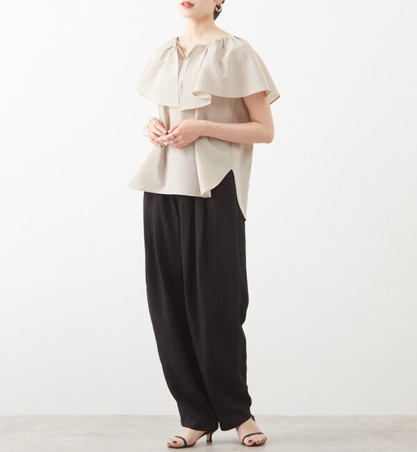 Liesse「ケープカラーブラウス」|シャツ・ブラウス|