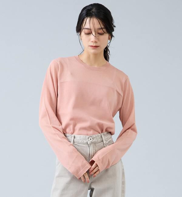 Liesse「ロングスリーブシアーニット」|ニット・セーター|ピンク