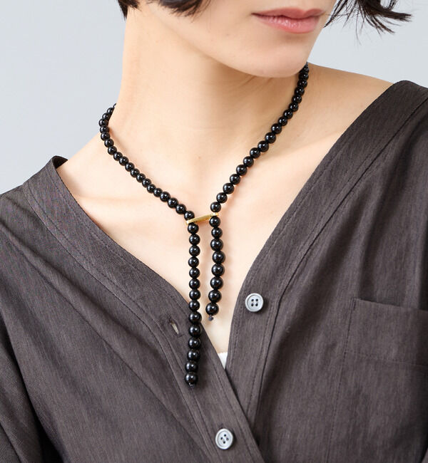 Liesse「《別注》【EO/イオ】オニキスネックレス（BO24AW-10）」|ネックレス|ブラック