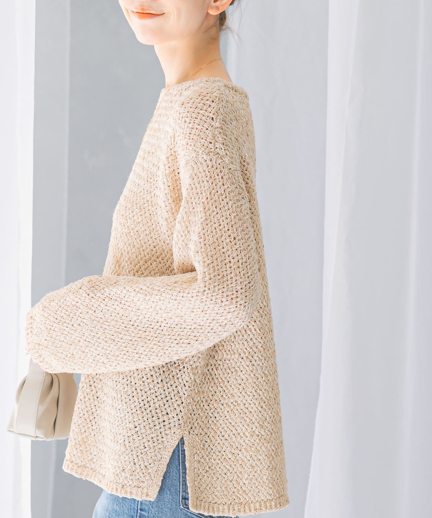 URBAN RESEARCH ROSSO「透かし編みラメニット」|ニット・セーター|