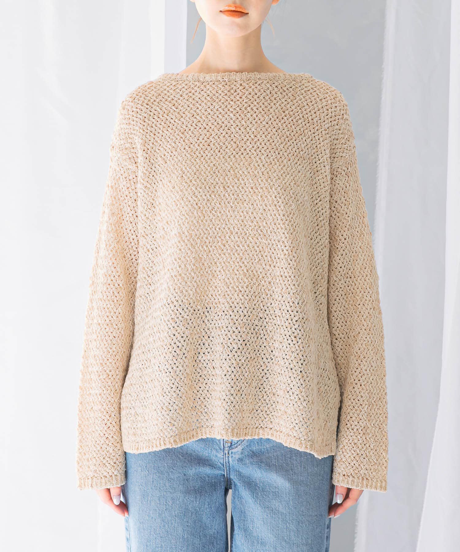 URBAN RESEARCH ROSSO「透かし編みラメニット」|ニット・セーター|