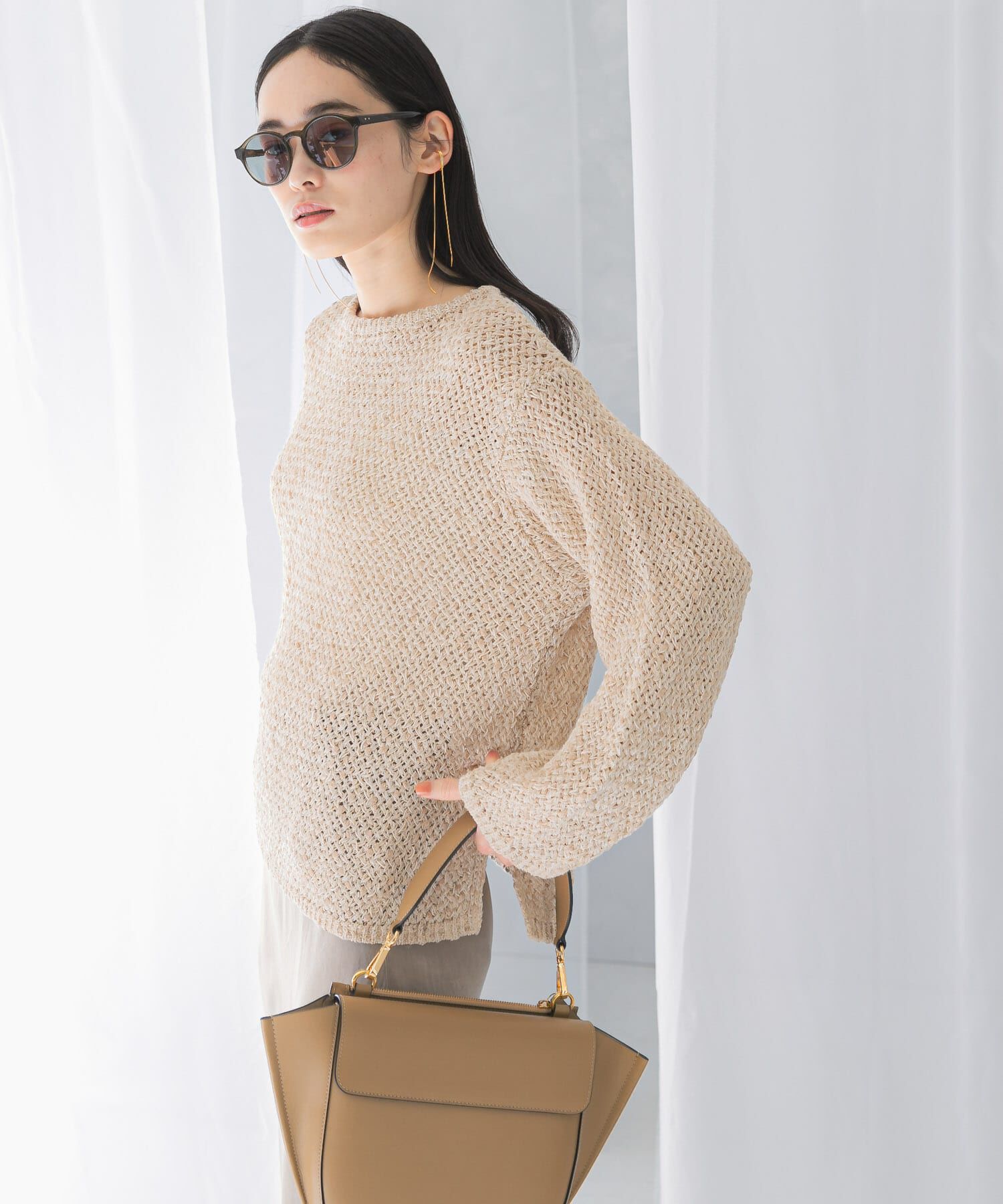 URBAN RESEARCH ROSSO「透かし編みラメニット」|ニット・セーター|