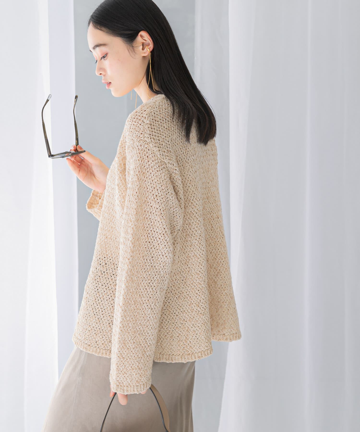 URBAN RESEARCH ROSSO「透かし編みラメニット」|ニット・セーター|