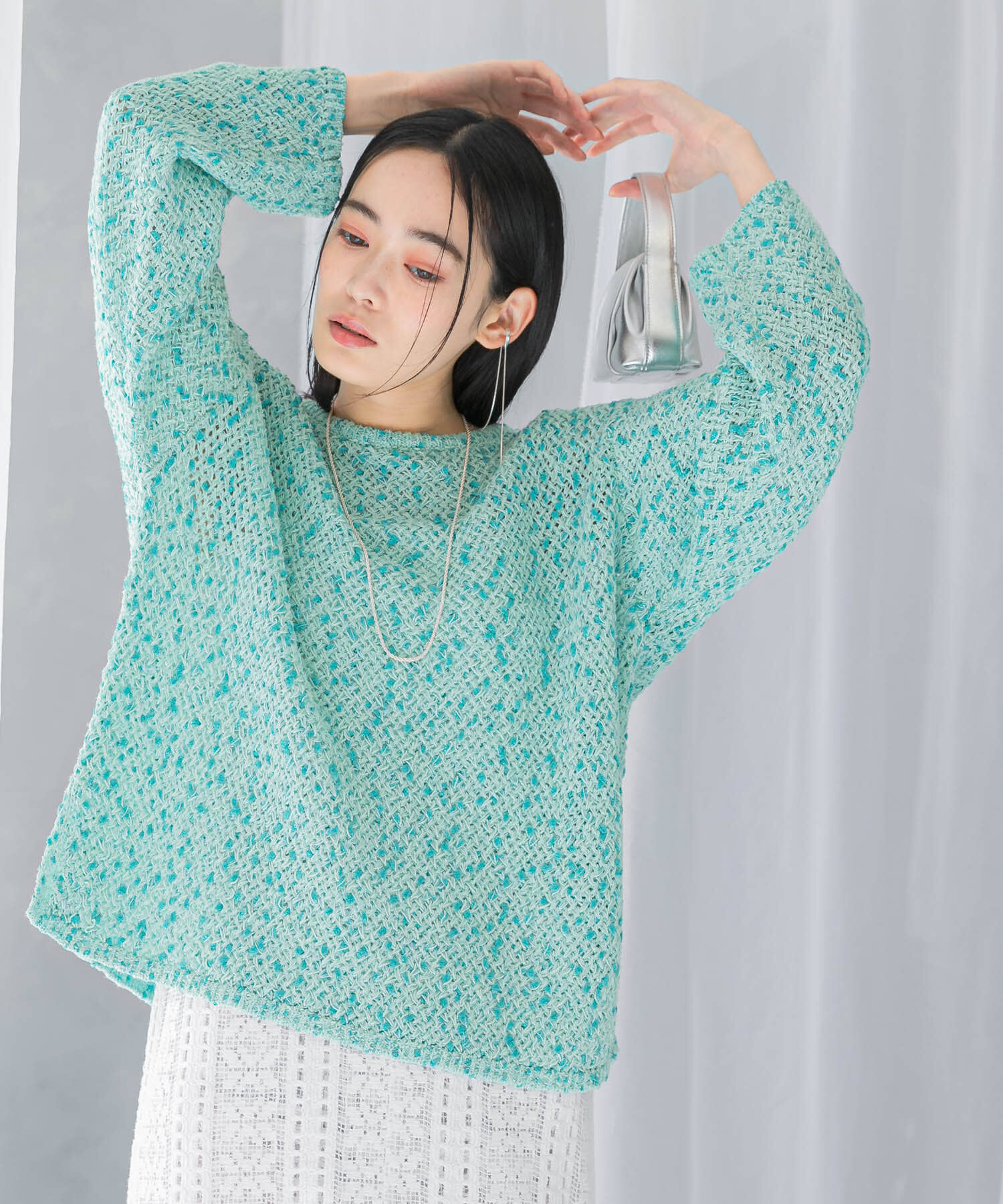 URBAN RESEARCH ROSSO「透かし編みラメニット」|ニット・セーター|