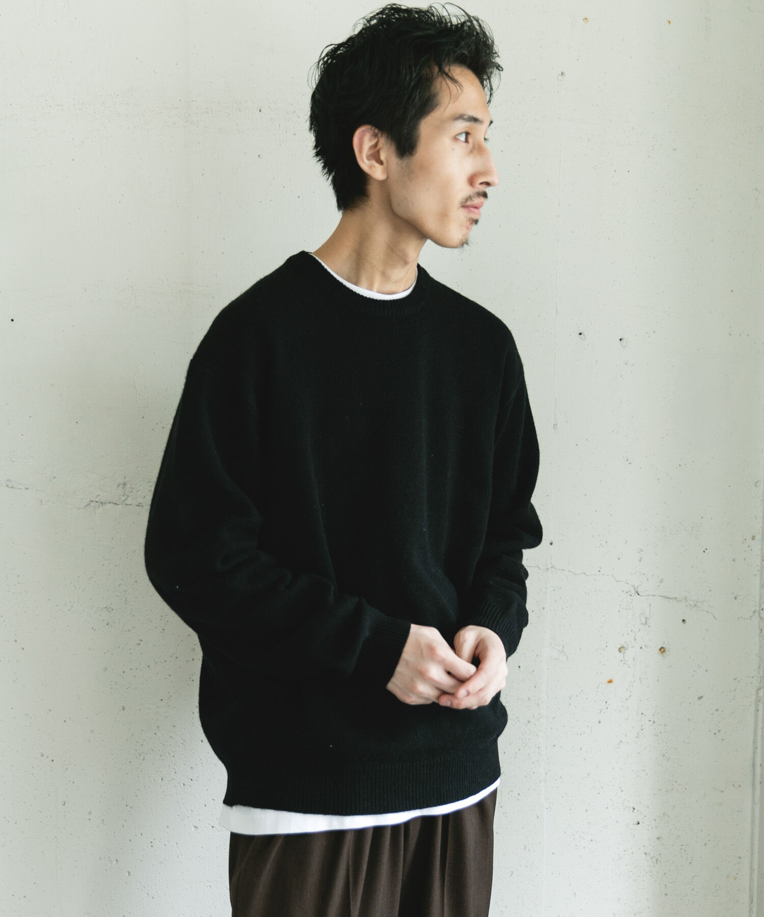 URBAN RESEARCH DOORS「ハミルトンウールクルーネックニット」|ニット・セーター|