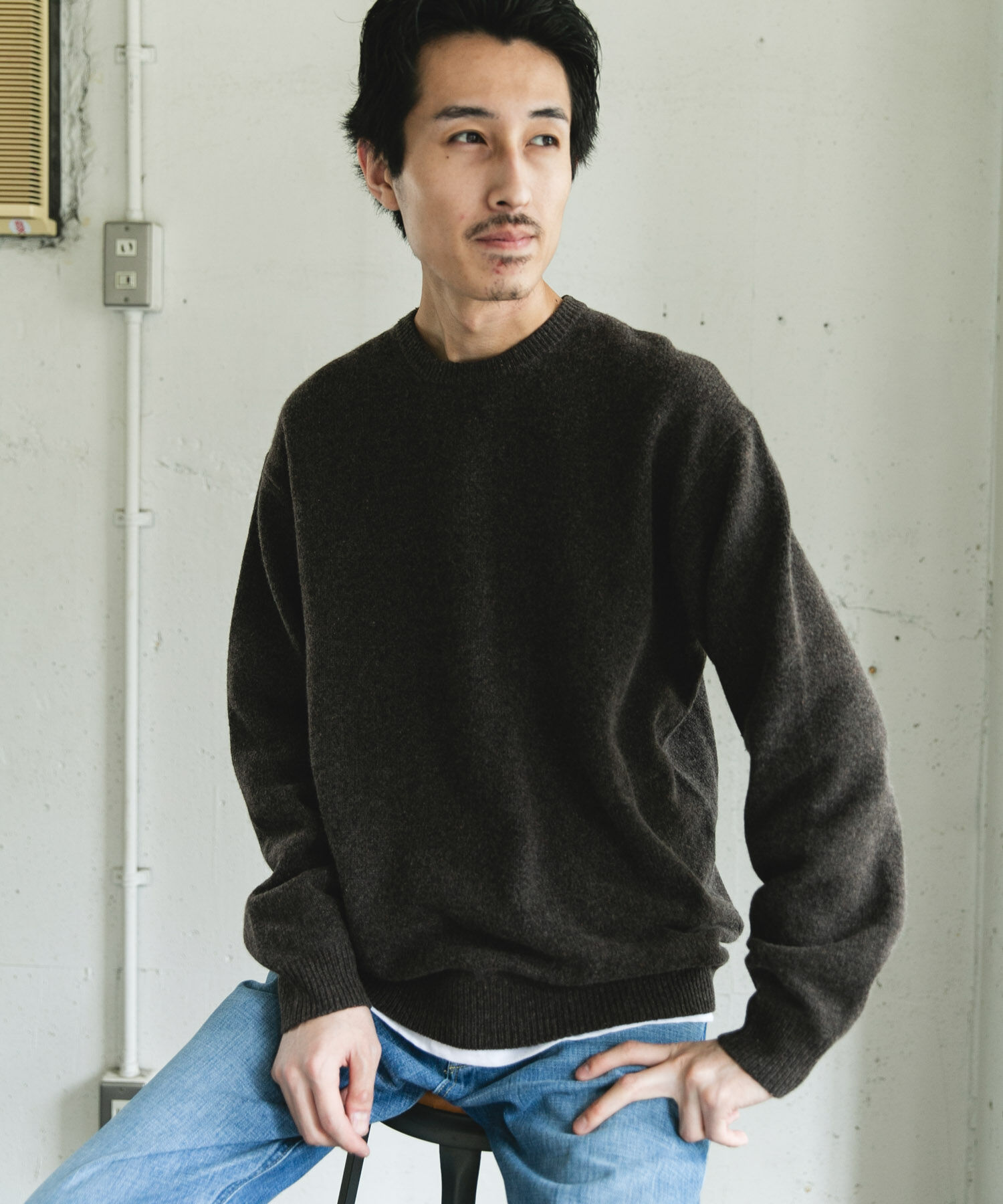 URBAN RESEARCH DOORS「ハミルトンウールクルーネックニット」|ニット・セーター|