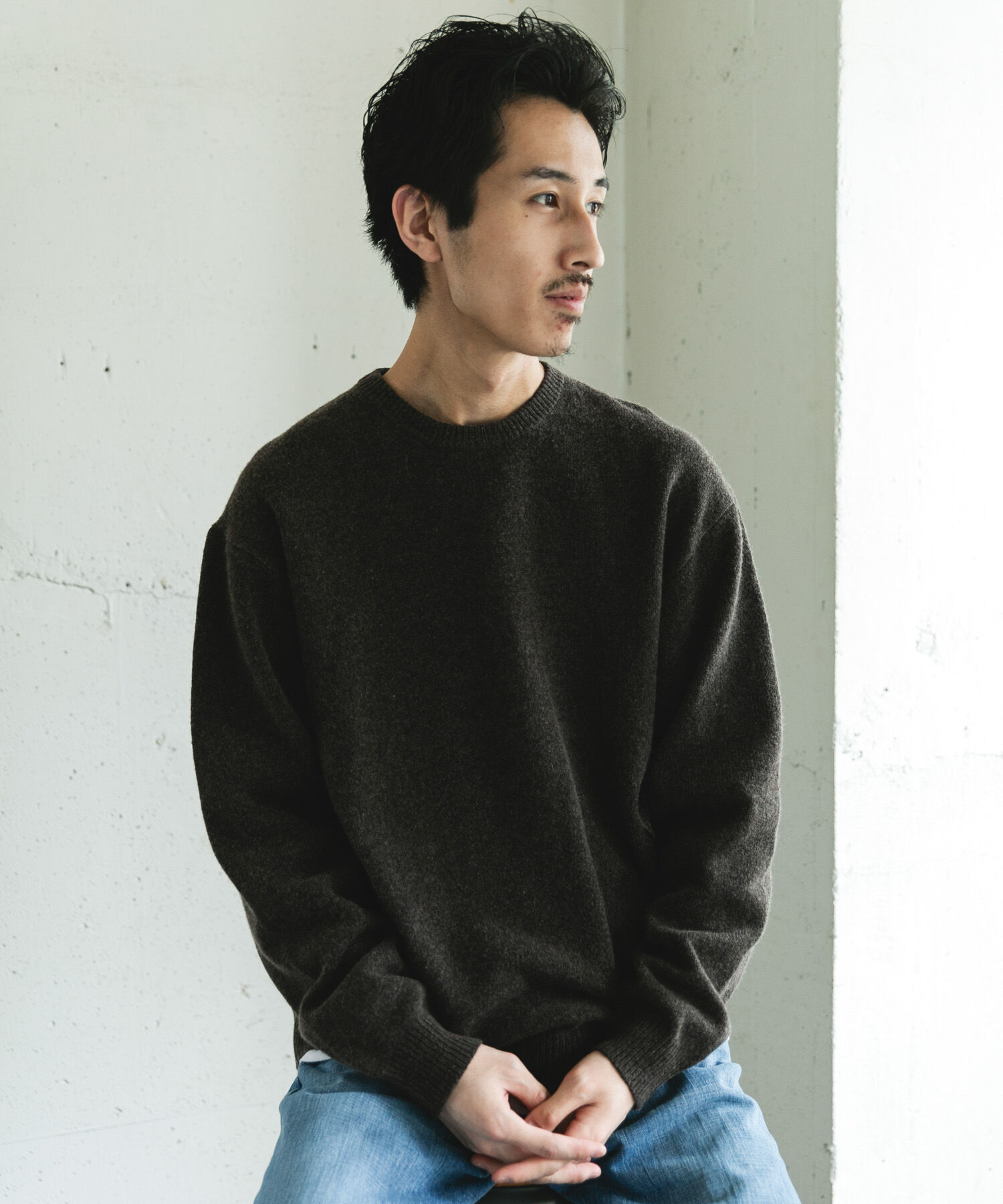 URBAN RESEARCH DOORS「ハミルトンウールクルーネックニット」|ニット・セーター|