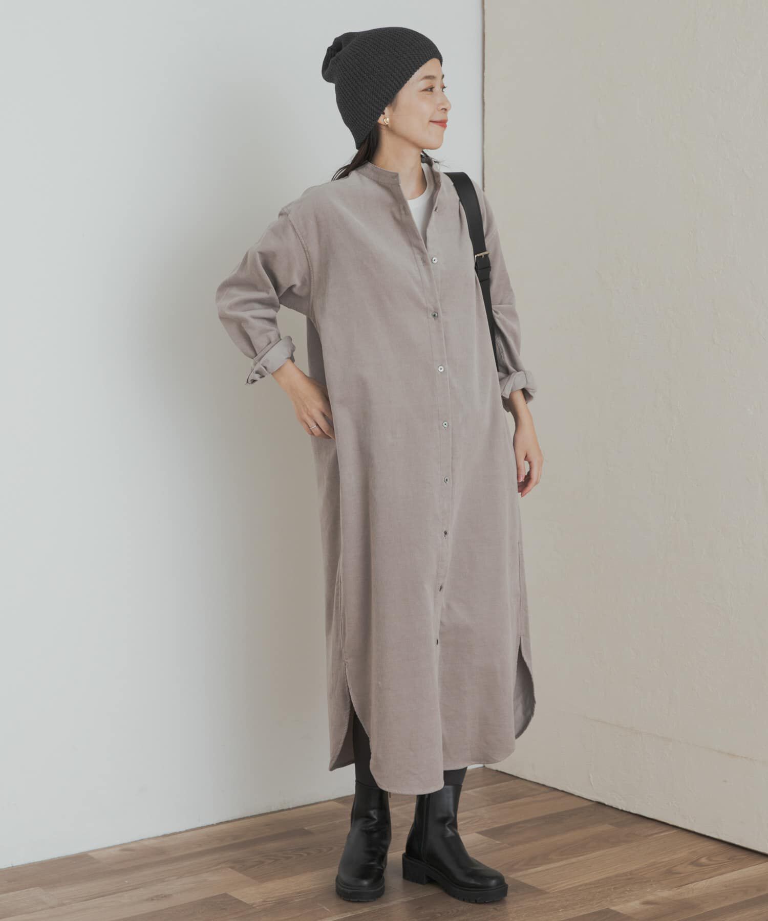 URBAN RESEARCH DOORS「『WEB/一部店舗限定カラー』『UR TECH』コーデュロイシャツワンピース」|ワンピース|