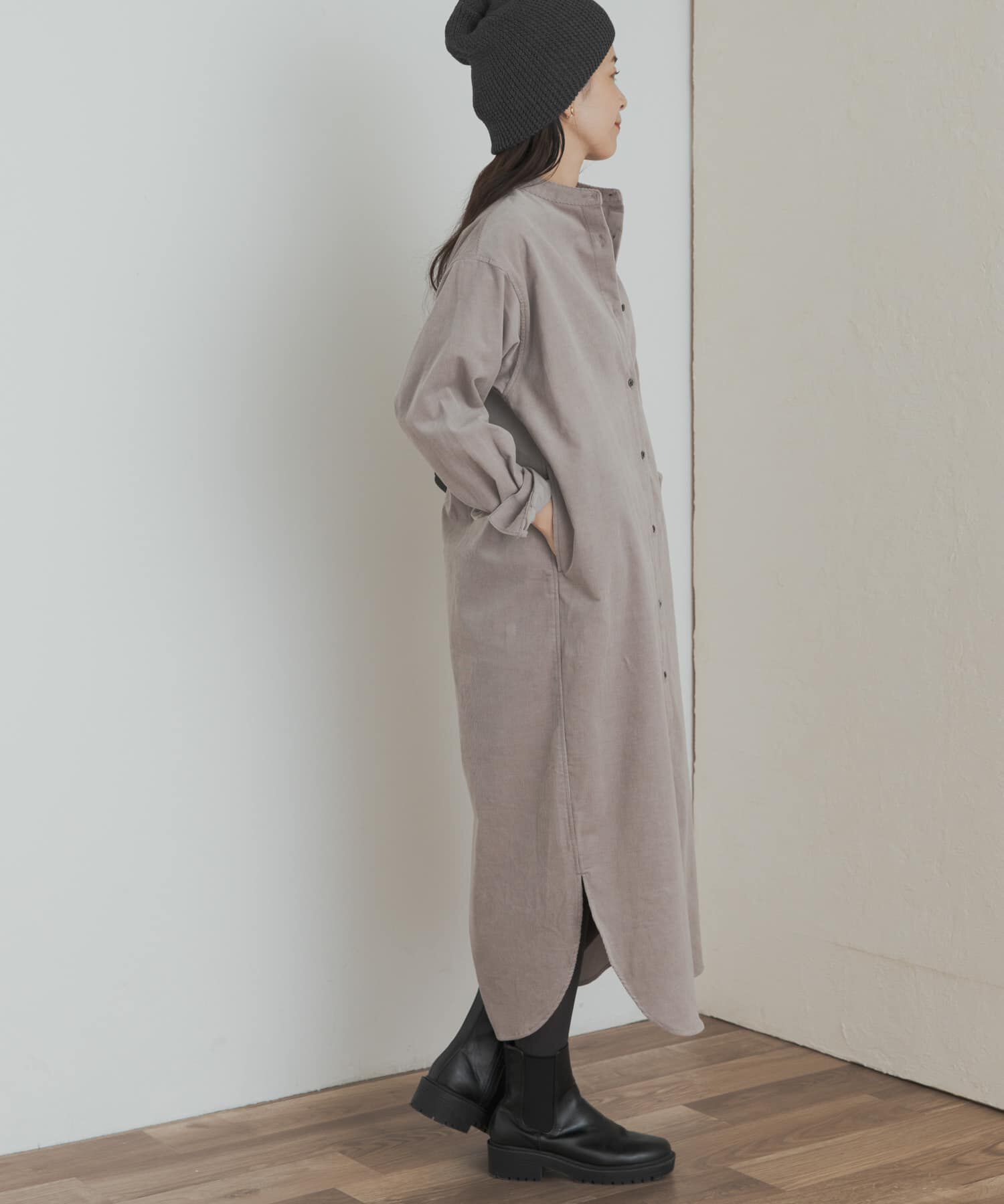 URBAN RESEARCH DOORS「『WEB/一部店舗限定カラー』『UR TECH』コーデュロイシャツワンピース」|ワンピース|