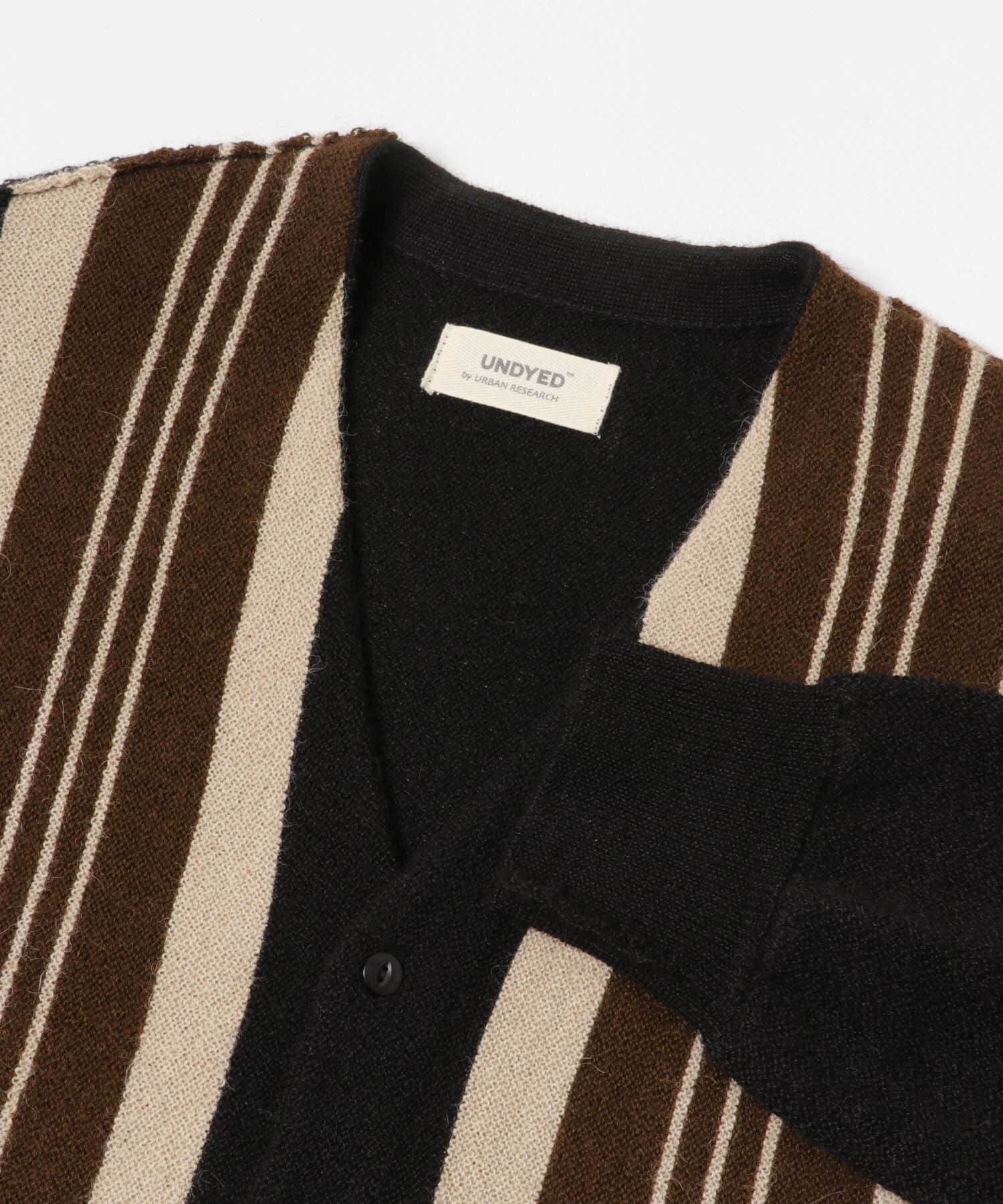 URBAN RESEARCH「UNDYED ALPACA STRIPE CARDIGAN」|カーディガン|