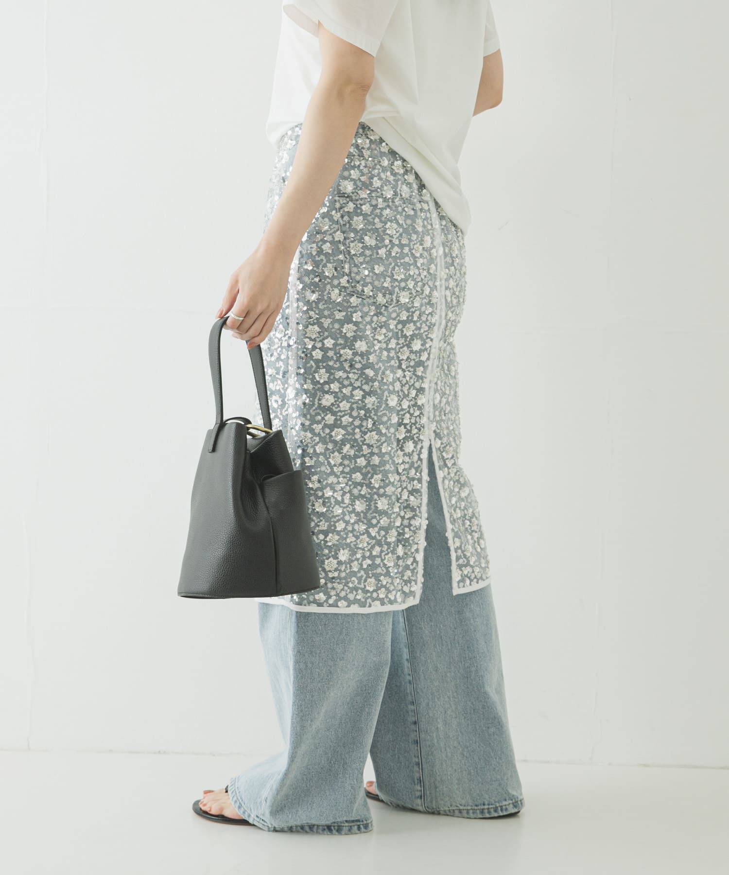 URBAN RESEARCH「スパンコールチュールレイヤードスカート」|スカート|