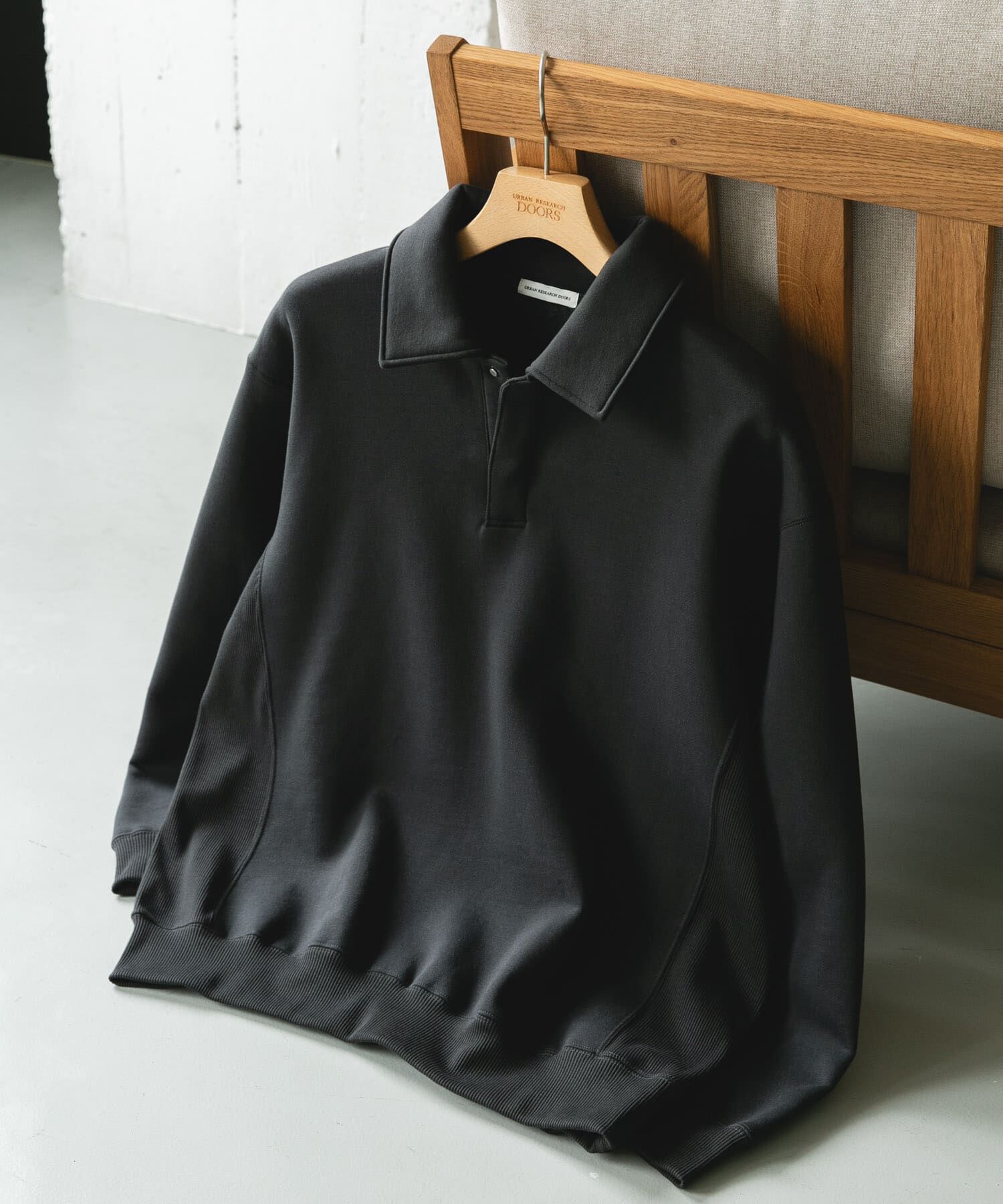 URBAN RESEARCH DOORS「裏起毛スウェットポロシャツ」|スウェット・ジャージ|ネイビー