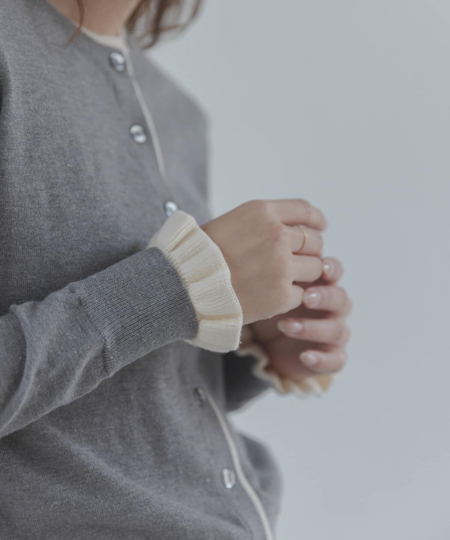 Sonny Label 「配色フリルニットカーディガン」|カーディガン|