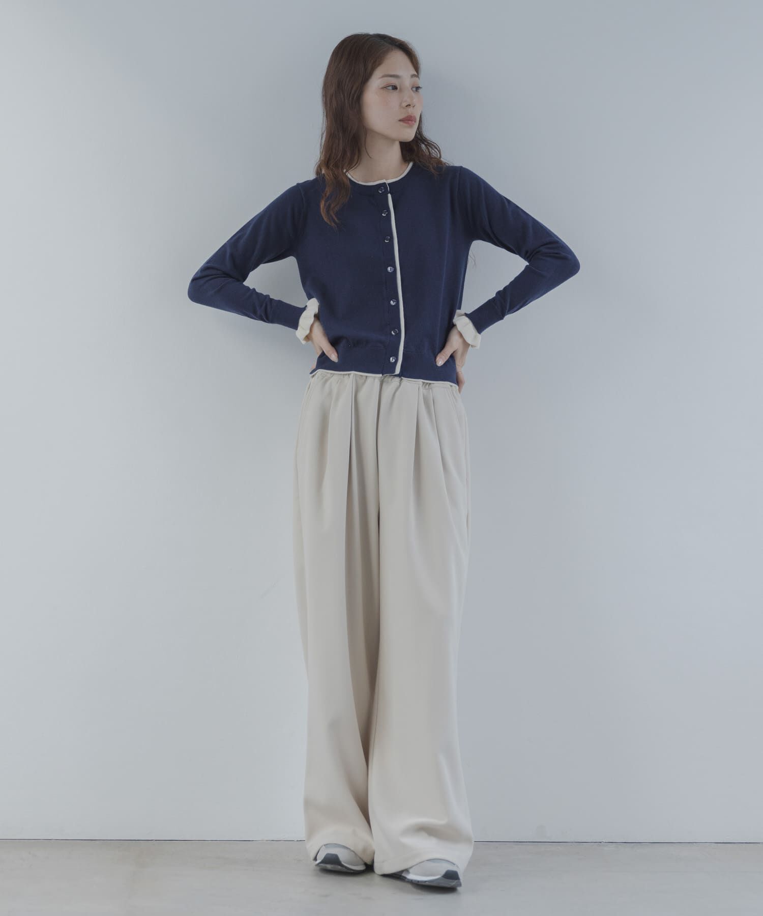 Sonny Label 「配色フリルニットカーディガン」|カーディガン|