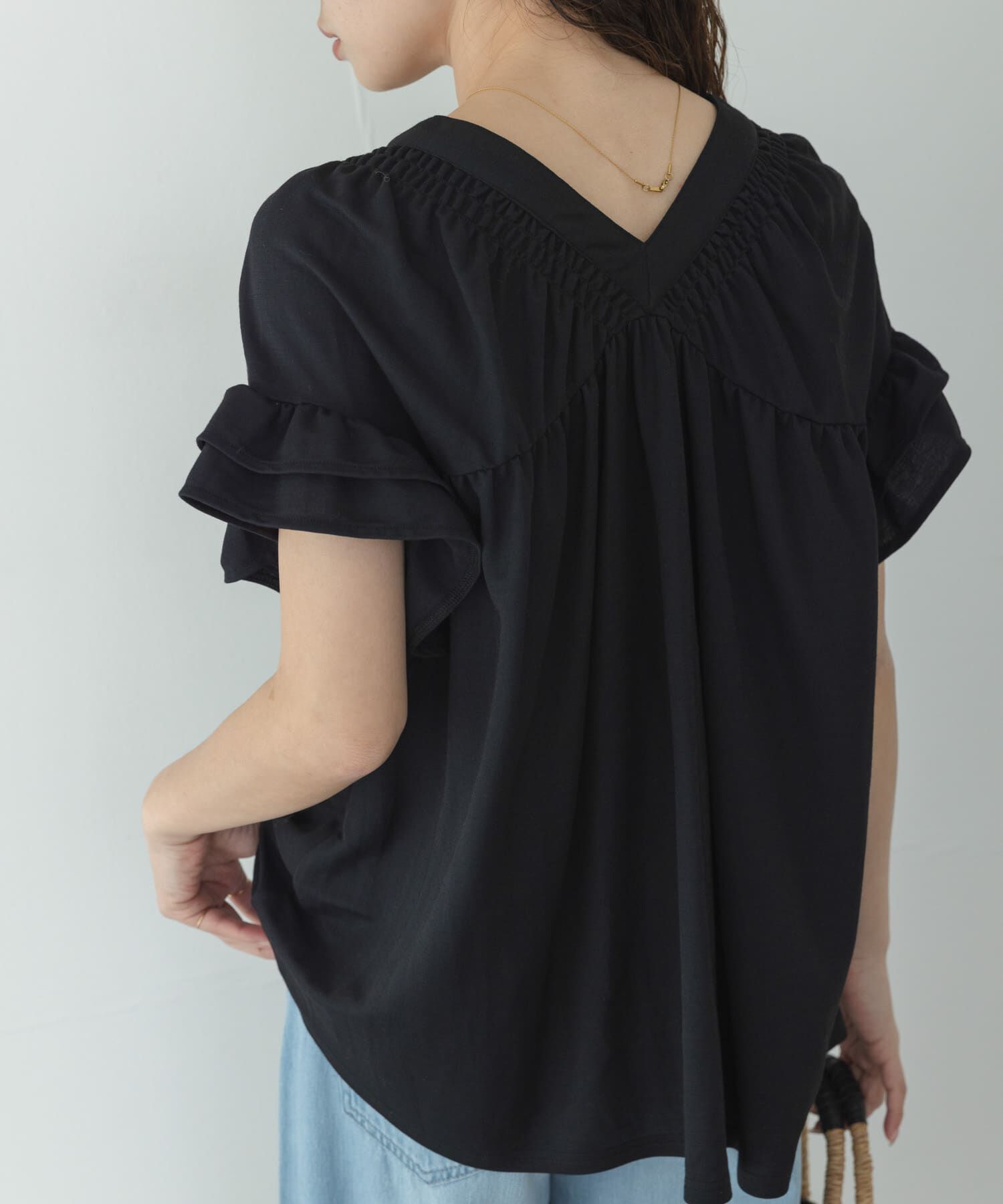 Sonny Label 「シャーリングフリルスリーブプルオーバー」|Tシャツ・カットソー|