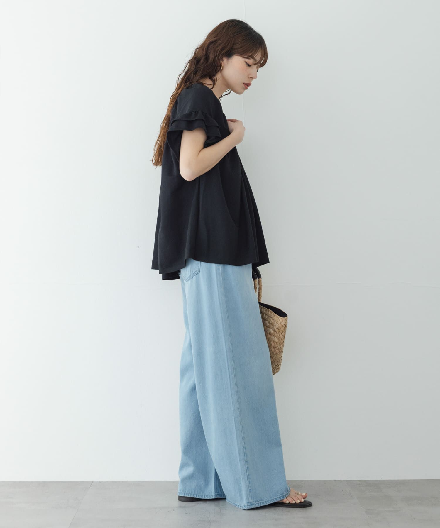 Sonny Label 「シャーリングフリルスリーブプルオーバー」|Tシャツ・カットソー|