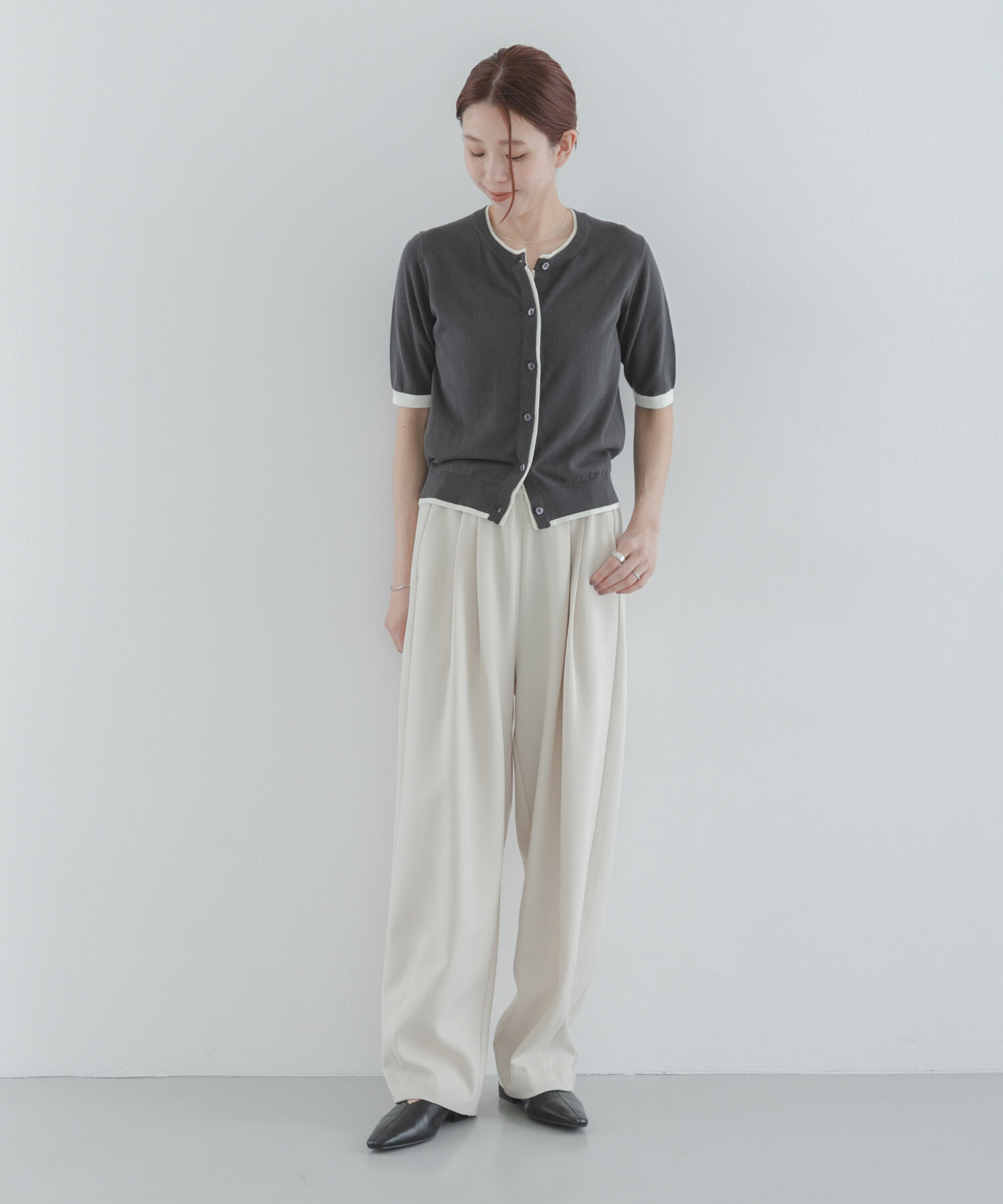 Sonny Label 「クールミスト配色クルーネックカーディガン」|カーディガン|