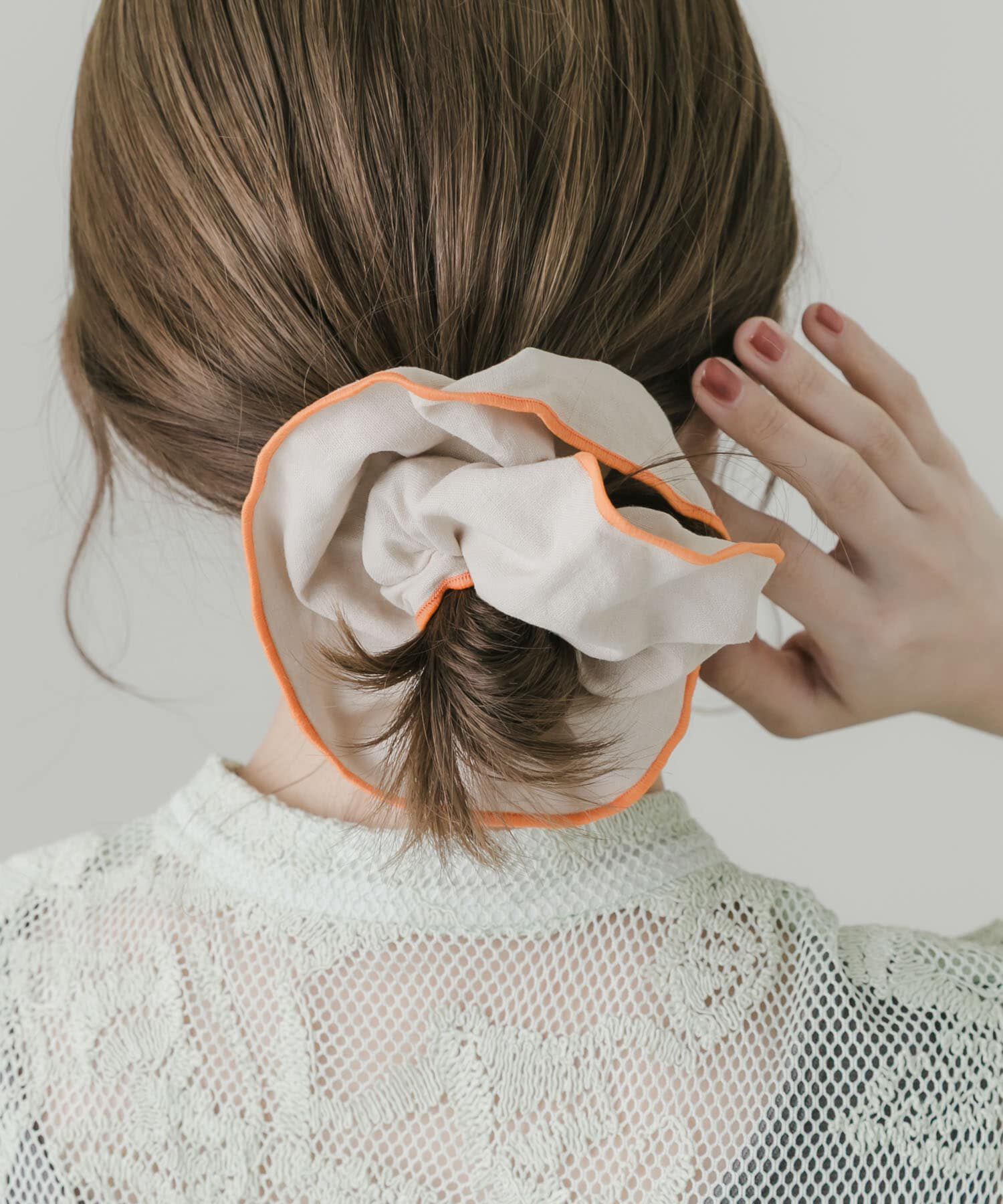 SMELLY「カラーパイピングボリュームシュシュ」|ヘアゴム・シュシュ|