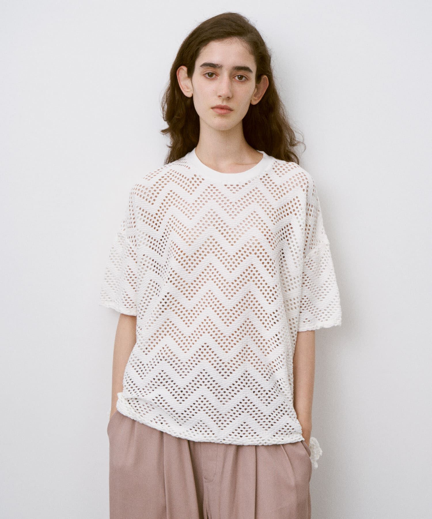 URBAN RESEARCH DOORS「unfil　MESHCOTTONJERSEYT-SHIRTS」|Tシャツ・カットソー|オフホワイト