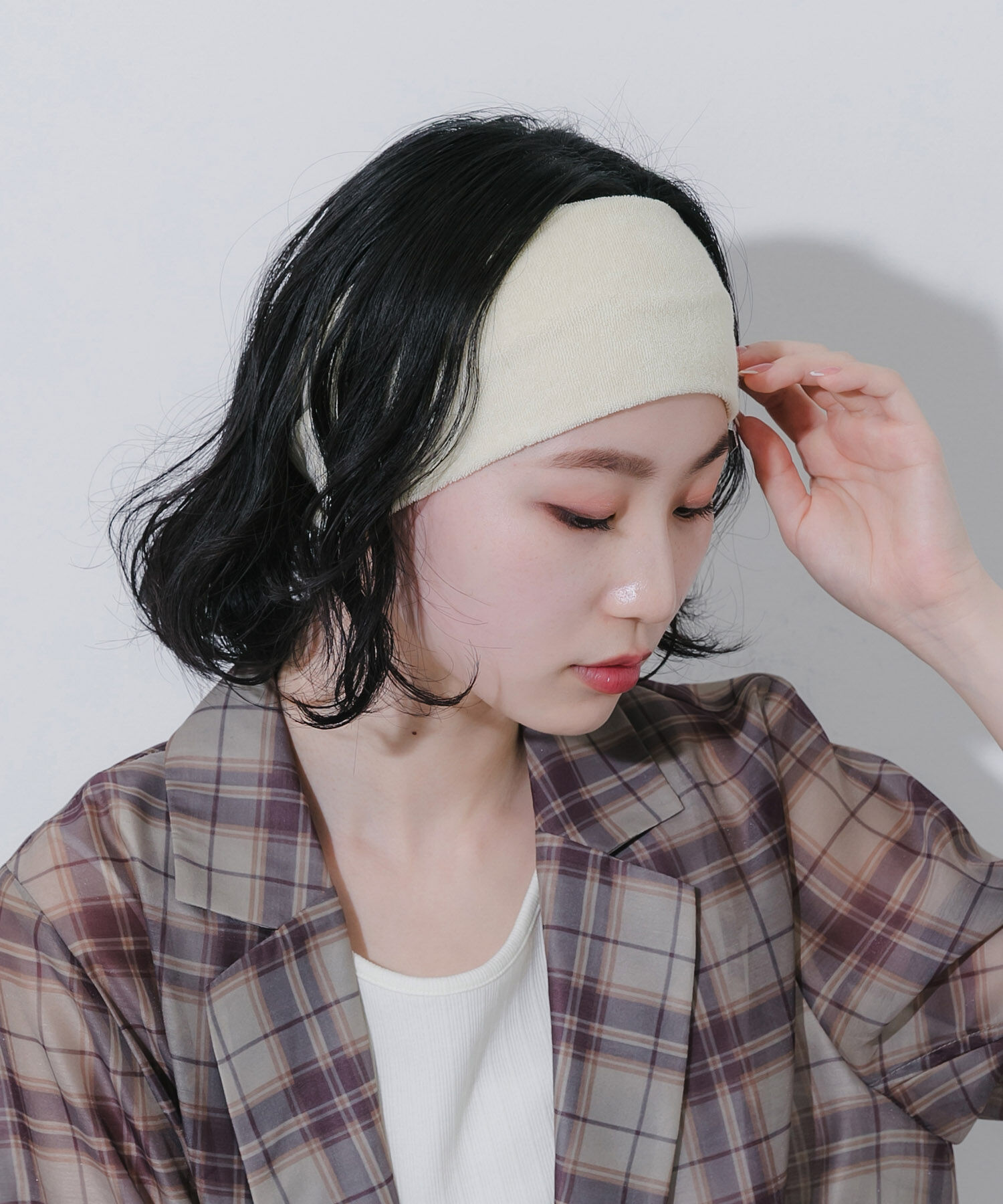 SMELLY「パイルヘアターバン」|ヘアバンド|イエロー