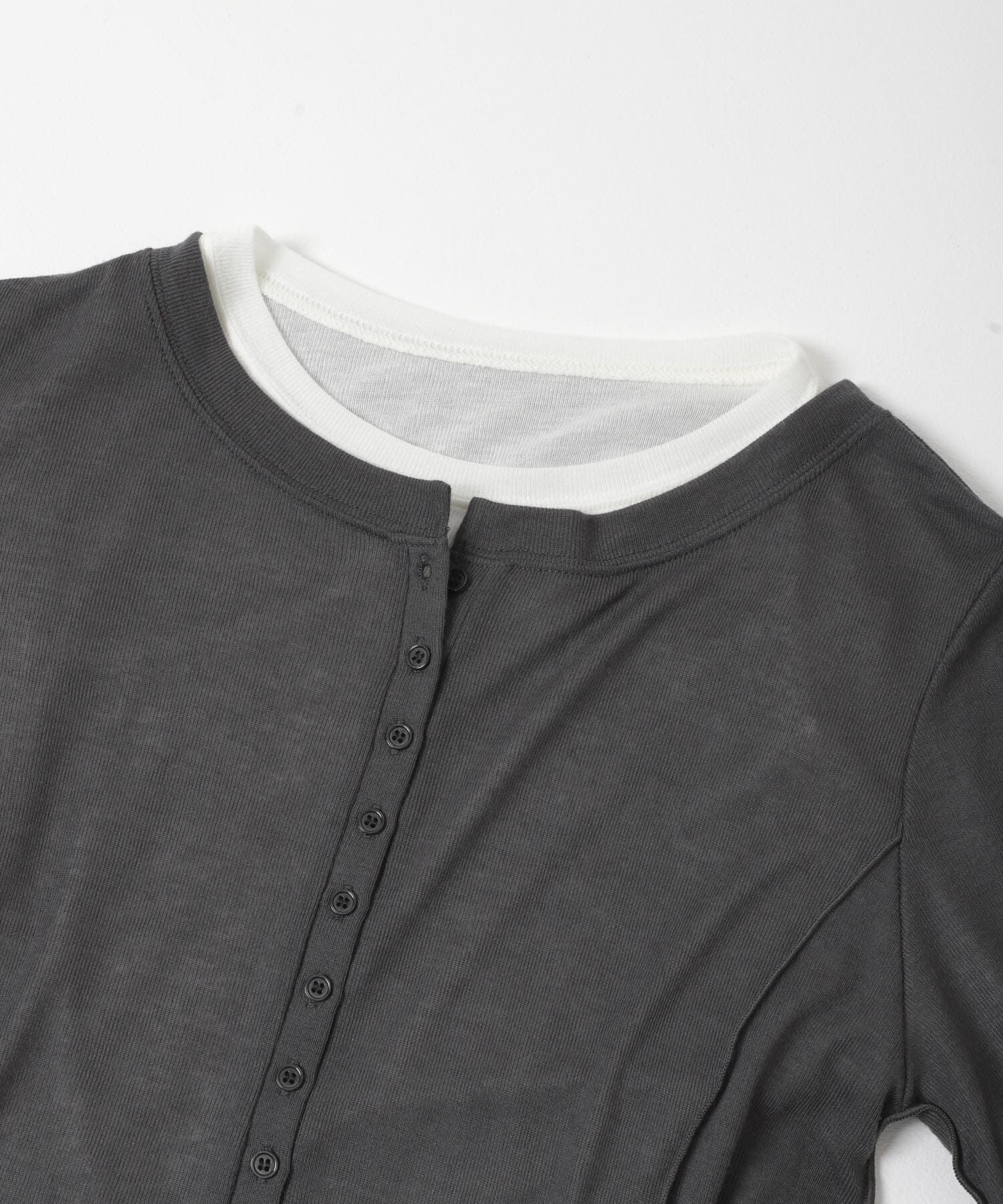  「バイカラーレイヤードカットソー」|Tシャツ・カットソー|